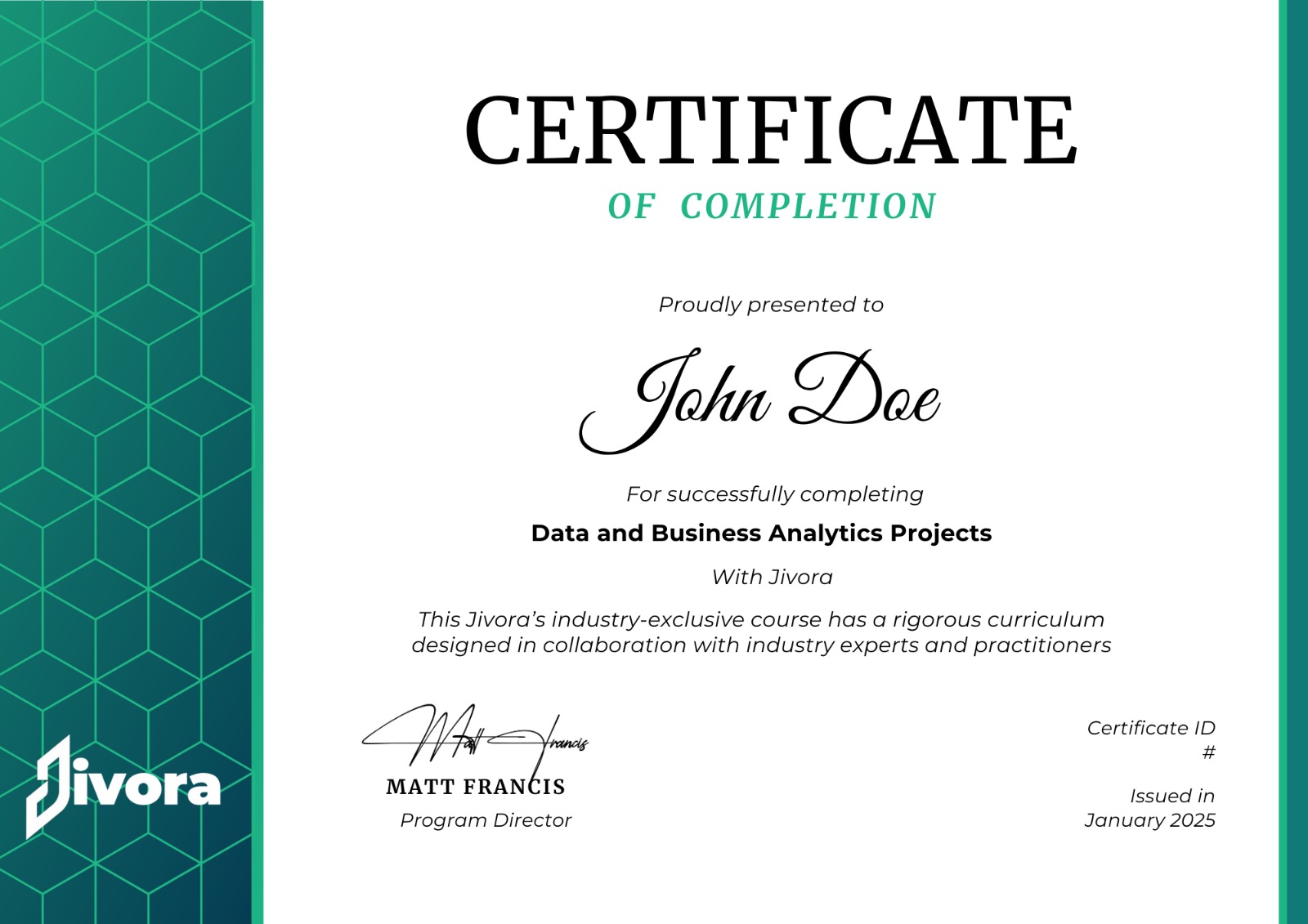 Project Completion Certificate