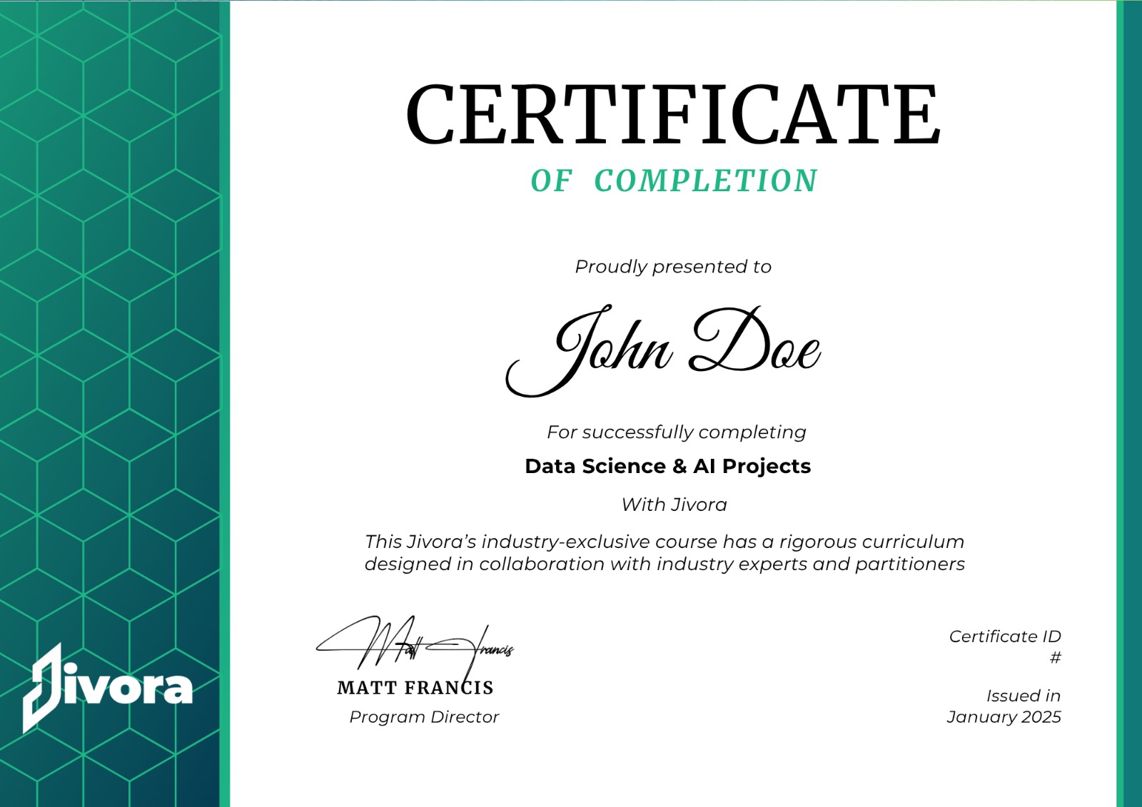 Project Completion Certificate